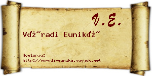 Váradi Euniké névjegykártya